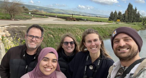 The lab Group in the Agamon in Hula valley